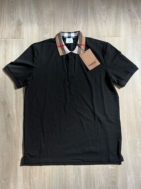 Burberry Black Polo Short Sleeve T - Shirt - Size M
